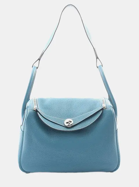 Hermes Lindy 30 Clemence Calfskin Leather Shoulder Bag