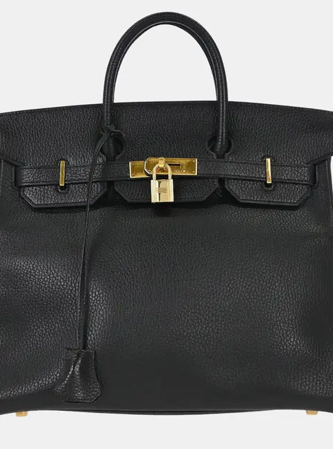 Hermes Haut &Atilde;&nbsp; Courroies 32 Black Ardennes Leather Top Handle Bag