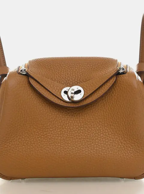 Hermes Lindy 20 Sesame Clemence Calfskin Leather Crossbody Bag