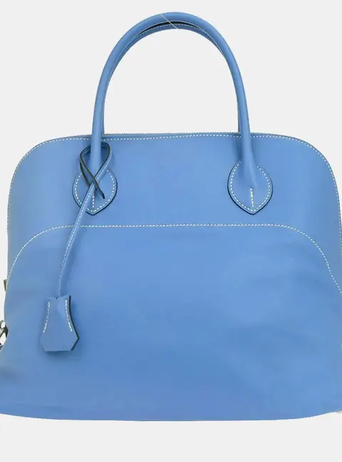 Hermes Bolide Relax 35 Blue Paradise Veau Sikkim Top Handle Bag