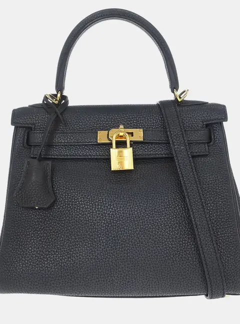 Hermes Kelly 25 Plomb Togo Calfskin Leather Retourne Top Handle Bag