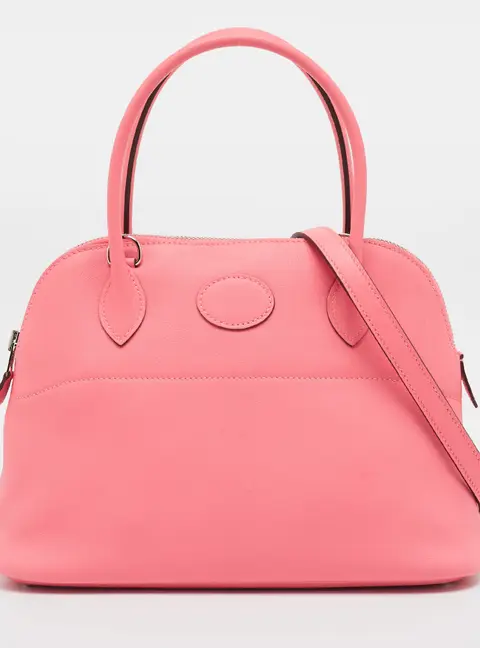 Herm&egrave;s Bolide 27 Rose Azalee Swift Leather Satchel