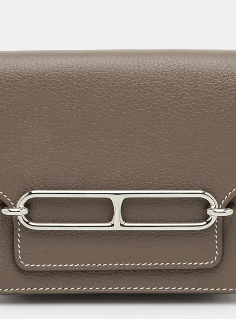 Herm&egrave;s Roulis Etoupe Evercolor Leather Slim Wallet