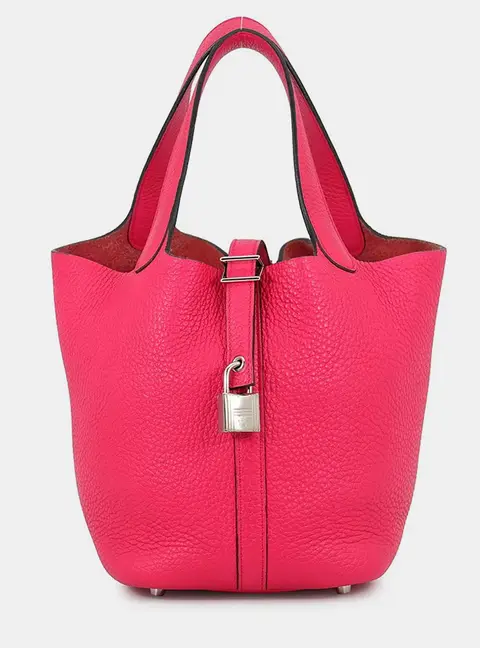 Hermes Picotin Lock Rose Extreme Taurillon Clemence Size Pm