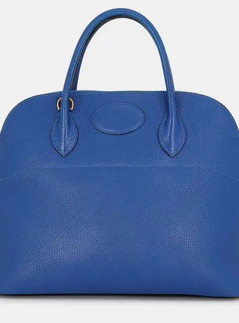 Hermes Bolide Blue Ardennes Leather Size 35
