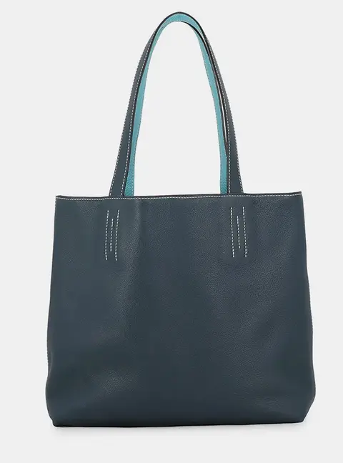 Hermes Double Sense Blue Atoll/Colvert Taurillon Clemence Swift Leather Size 28