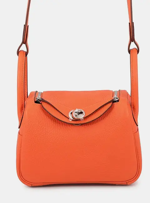 Hermes Lindy Tangerine Taurillon Clemence Size Mini