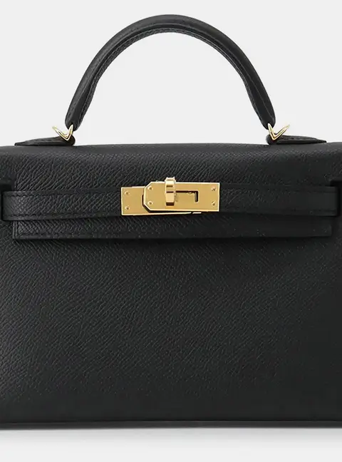 Hermes Mini Kelly 2 Outside Black Epsom
