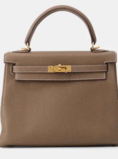 Hermes Kelly Retourne Etoupe Togo Leather Size 25