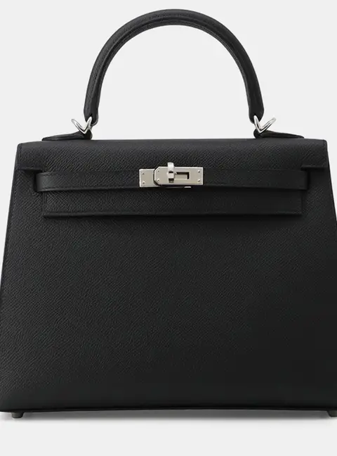 Hermes Kelly Sellier Black Epsom Size 25