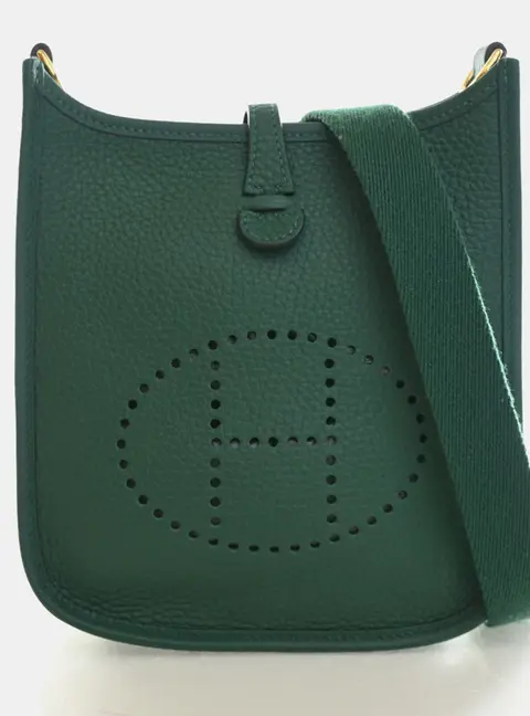 Hermes Evelyne 16 Vert Moyen Taurillon Clemence Crossbody Bag