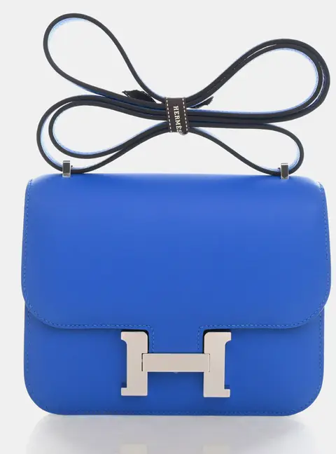Hermes Constance 18 Bleu Hydra Swift Leather Shoulder Bag