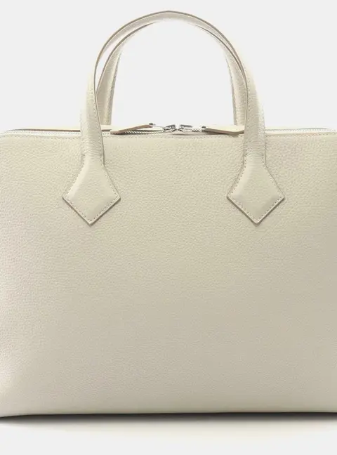 Herm&egrave;s Victoria Light Gray Togo Calfskin Leather Briefcase Bag