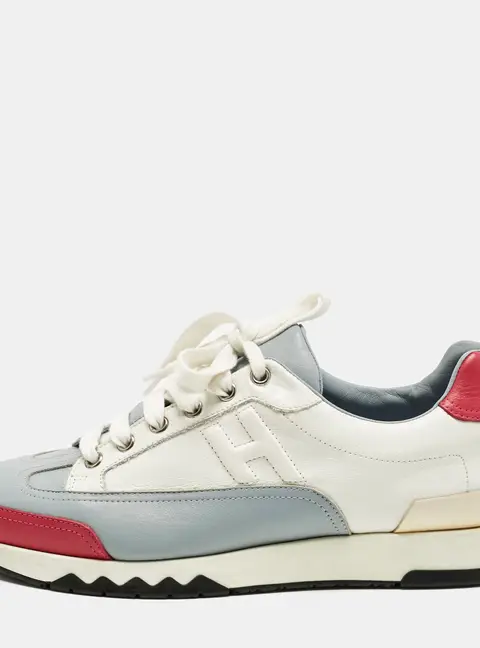 Hermes Tricolor Leather Low Top  Trail Sneakers Size 39