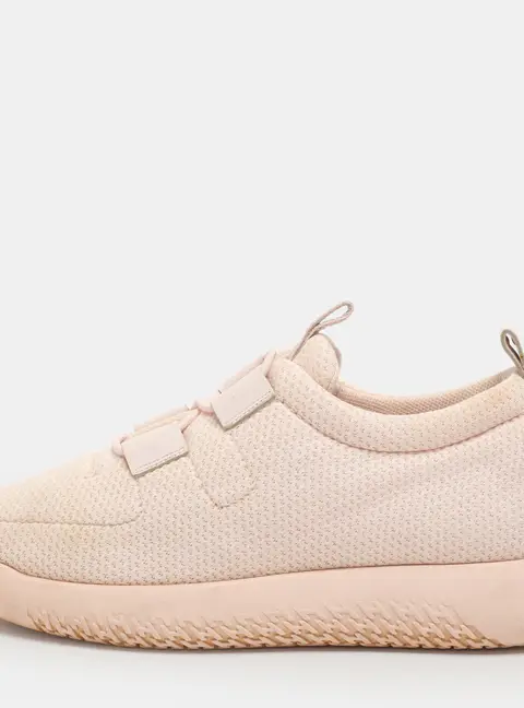 Hermes Team Size 38 Light Pink Mesh and Leather Sneakers