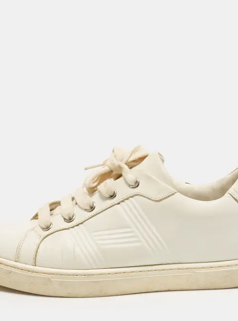 Hermes Avantage Size 36 White Leather Lace Up Sneakers