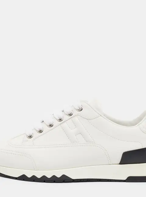 Herm&egrave;s Trail Size 35.5 White Leather Lace Up Sneakers