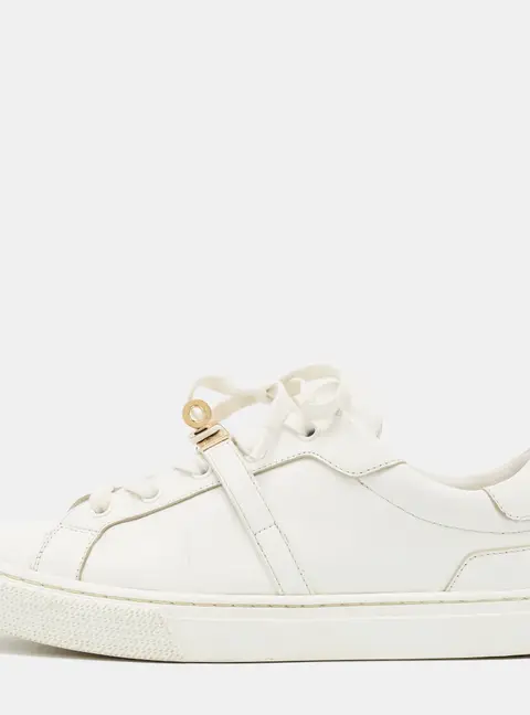 Hermes Day Size 39.5 White Leather Lace Up Sneakers