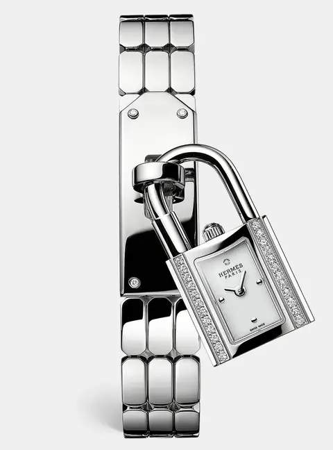 Hermes Kelly KE4.130 Glittered White Dial Stainless Steel Women's Wristwatch 16 mm