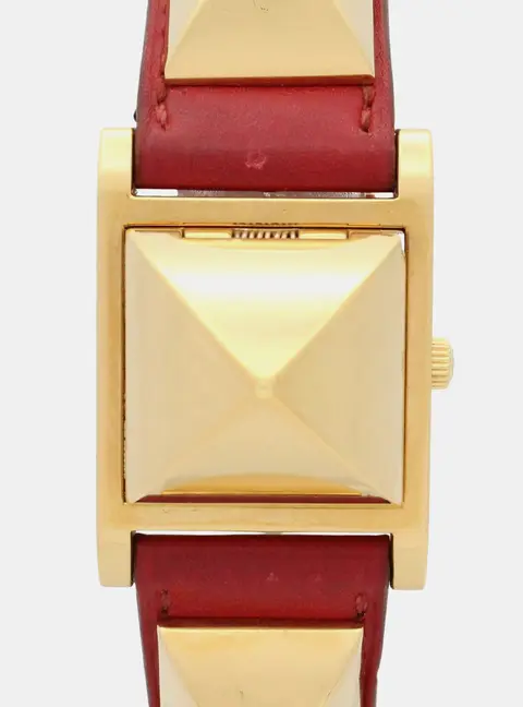 Hermes Medor ME1.201 White Yellow Gold Plated, Stainless Steel Quartz Women's Watches 32x23mm