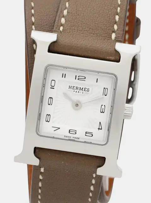 Hermes Heure H HH1.210 White Stainless Steel Quartz Women's Watches 30x21mm