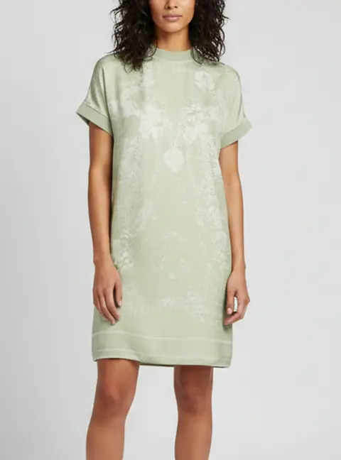 Hermes Green Brides de Gala en Fleurs Silk Knit Tunic Dress M