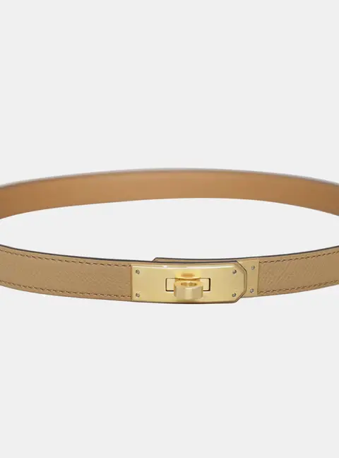 Hermes Kelly Pocket Brown Epsom Leather Belt