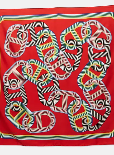 Herm&egrave;s Red Circuit 24 Faubourg Silk Scarf