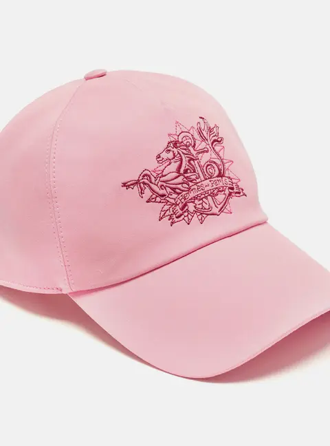Hermes Pink Cotton Max L'Aventure Baseball Cap Size 57