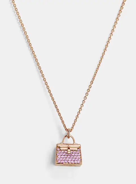 Hermes Amulettes Kelly Pendant 38 Pink Gold