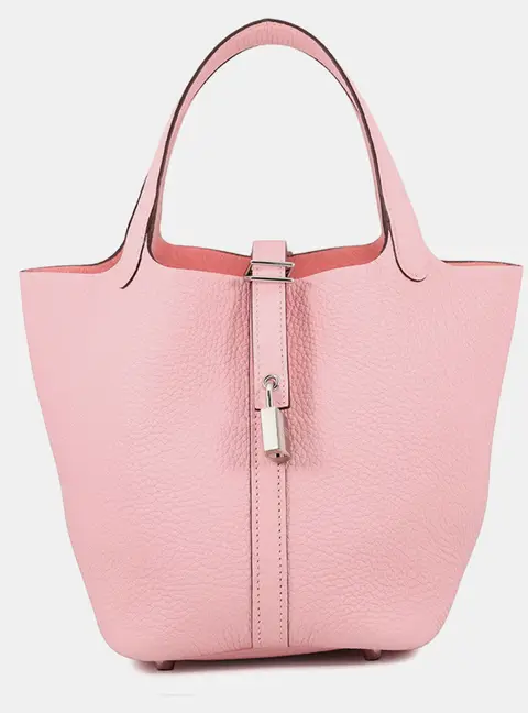 Hermes Picotin Lock Rose Sakura Taurillon Clemence Size Pm