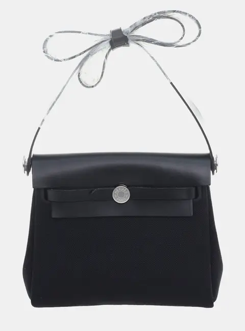 Hermes Mini Herbag Zip Retourne 20 Black Canvas
