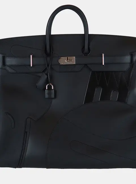 Hermes Haut a Courroies HAC 50 en Selle Noir Togo Swift Box Calfskin Leather Travel Bag