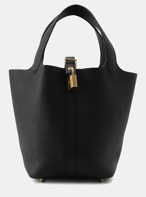 Hermes Picotin Lock Black Taurillon Clemence Size Pm