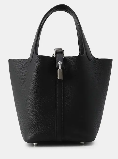 Hermes Picotin Lock Black Taurillon Clemence Size PM