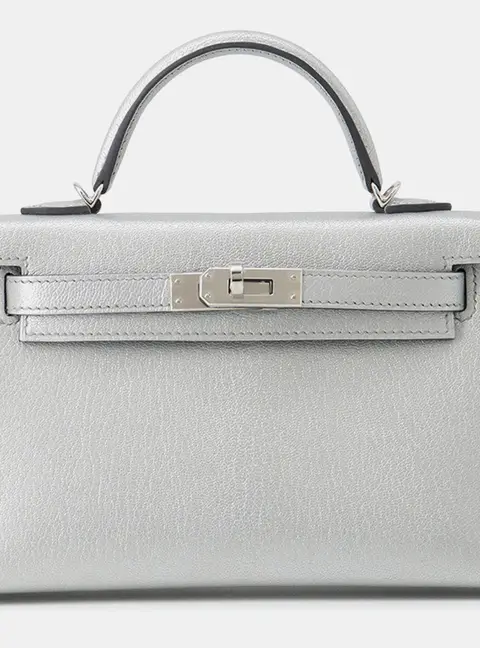 Hermes Mini Kelly Argent Chevre Shamqila
