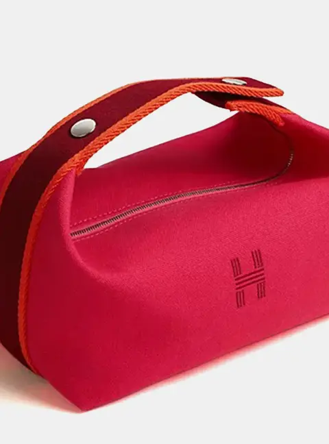 Hermes Bride-a-Brac Small Hibiscus Canvas Pouch Bag