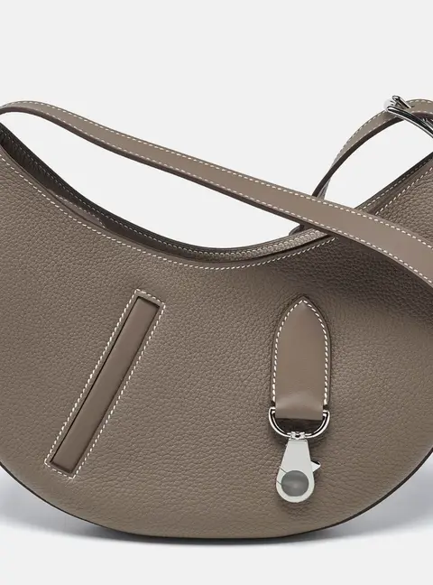 Herm&egrave;s P'tit Arcon Etoupe Togo and Swift Leather Shoulder Bag