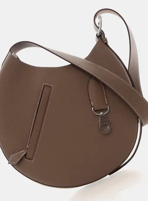 Hermes Arcon Slim Etoupe Togo Calfskin Leather Shoulder Bag