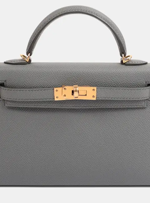 Hermes Vert Amande Epsom Mini Kelly 20 Top Handle Bag
