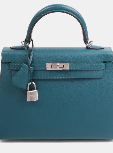 Hermes Vert Bosphore Madame Sellier Kelly 25 Top Handle Bag