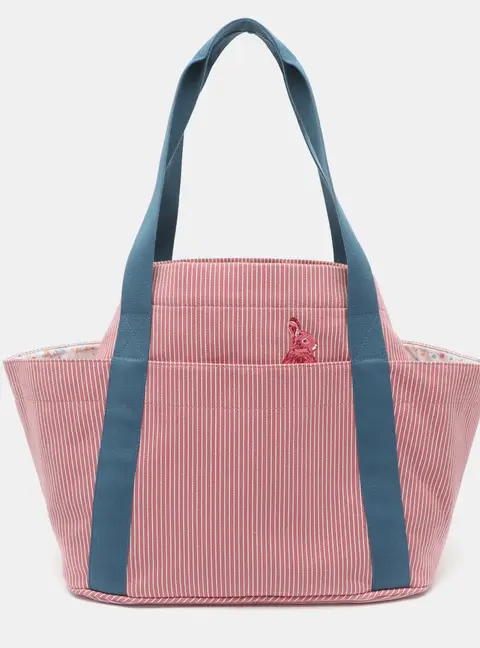 Hermes Passe Passe Pink Stripe Canvas Diaper Bag