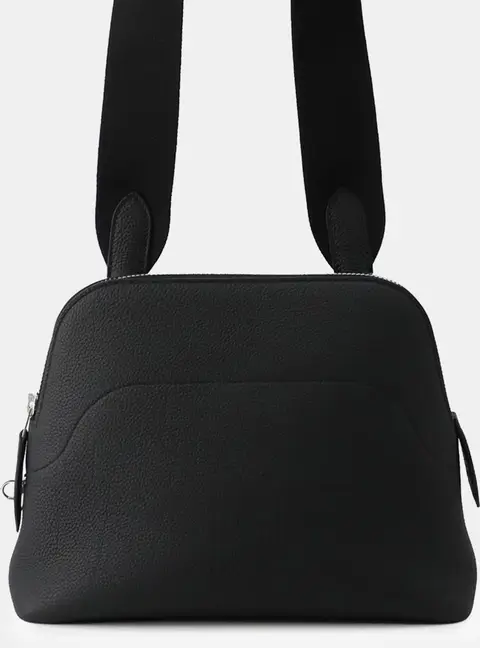 Hermes Bolide Messenger Black Togo Calfskin Leather Top Handle Bag