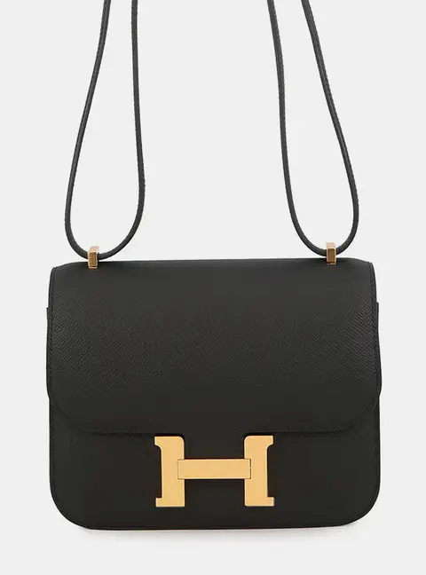 Hermes Constance 3 Miroir Mini Black Epsom Calfskin Leather Shoulder Bag