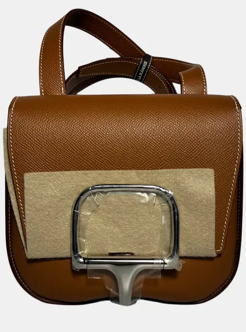 Hermes Mini Della Cavalleria Gold Epsom Leather Shoulder Bag