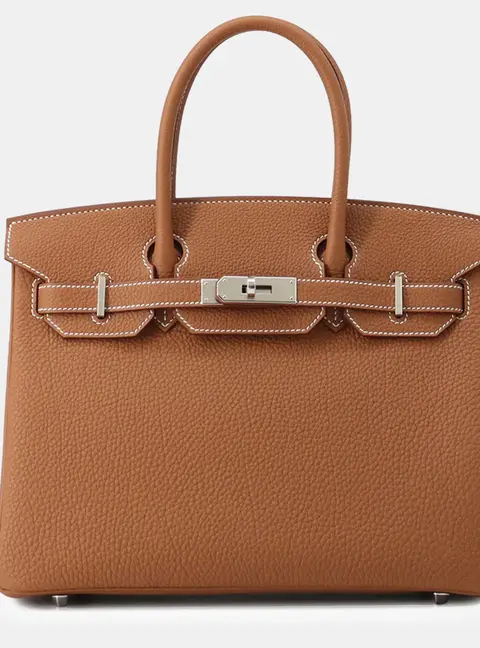 Hermes Birkin 30 Gold Togo Calfskin Leather Top Handle Bag