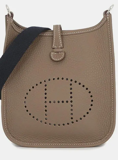 Hermes Evelyne TPM Etoupe Taurillon Clemence Leather Shoulder Bag
