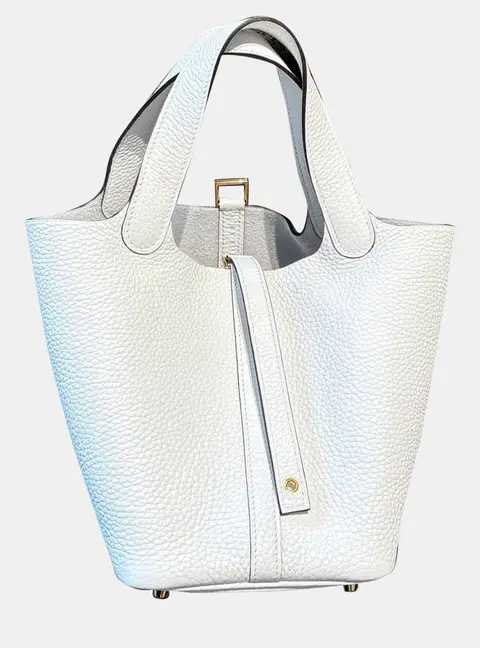 Hermes Picotin 18 Nata Taurillon Clemence Leather Top Handle Bag