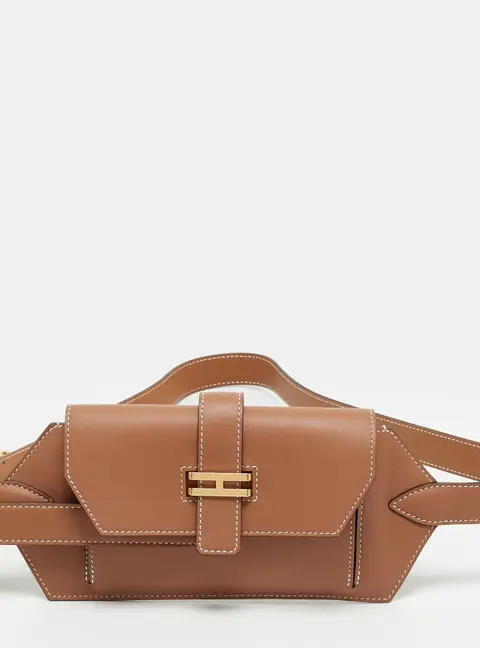 Hermes Elan Pocket 24 Gold Swift Leather Belt Bag