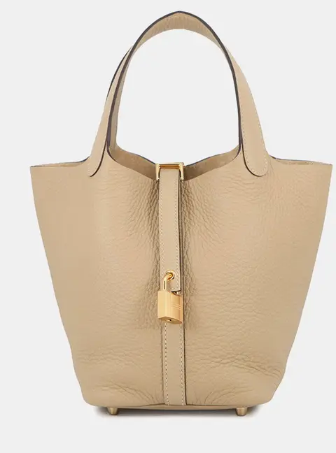 Hermes Picotin Lock 18 Trench Taurillon Clemence Leather Top Handle Bag